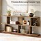 Brown Engineered Wood Console Table with 3-Tier Shelves and Pedestal Base